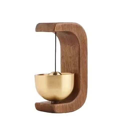 Dopamine Wind Bell for Home Décor – Beech Wood Magnetic Copper Door Bell (Pack of 1)
