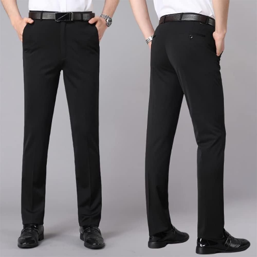 High Elasticity Men’s Classic Pants – Pack of 3 | Comfortable Cotton Regular Fit Casual Pants