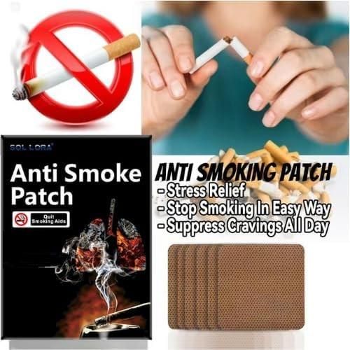 Anti-smoking product packaging with a no-smoking symbol and text about anti-smoking patches.
