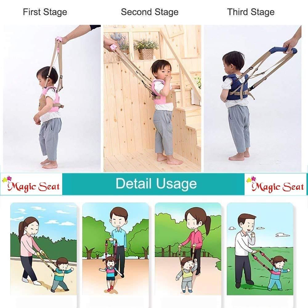 Anti-fall baby walker belt reducing slips while baby learns to walk